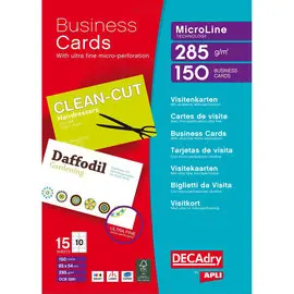 Pochette 150 cartes de visite blanches MicroLine - 285g photo du produit