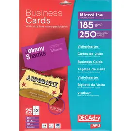 Pochette 250 cartes de visite blanches MicroLine - 185g photo du produit