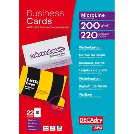 Pochette 220 cartes de visite blanches MicroLine - 200g photo du produit