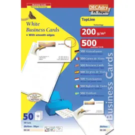 Cartes de visite blanches TopLine 200 g 85 x 54 mm 50 feuillesles - Apli photo du produit