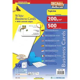 Cartes de visite blanches TopLine 200 g 85 x 54 mm 50 feuillesles - Apli photo du produit