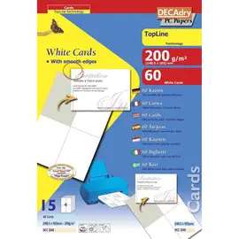 Cartes de visite blanches TopLine 200g 148,5x105 mm 15 feuilles photo du produit