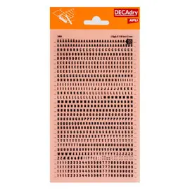 Lettres et chiffres transfert noirs 3 mm 888 caractères photo du produit