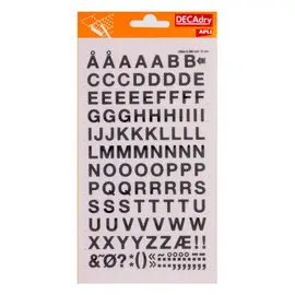 Lettres transfert majuscules noires 10 mm 129 caract&egrave;res photo du produit