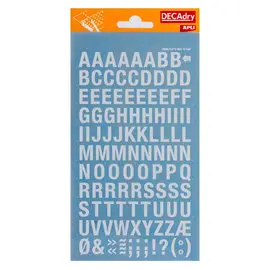 Lettres transfert majuscules blanches 12 mm 117 caractères photo du produit