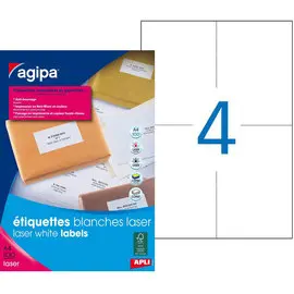 Etiquettes laser blanches permanentes 105 x 148,5 mm 100 feuilles photo du produit