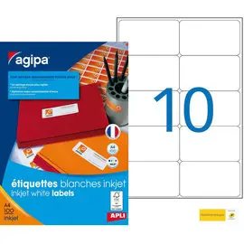 Etiquettes jet d'encre blanches permanentes 99,1 x 57,0 mm 100 feuilles photo du produit