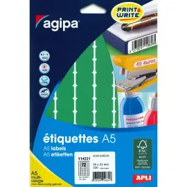 Etiquettes vert multi-usage 16 x 22 mm 10 feuilles photo du produit