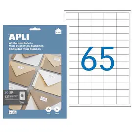 &Eacute;tiquettes blanches permanentes 38,0 x 21,2 mm 10 feuilles photo du produit