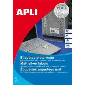 &Eacute;tiquettes argent m&eacute;tallis&eacute; &Oslash; 40,0 mm 20 feuilles photo du produit