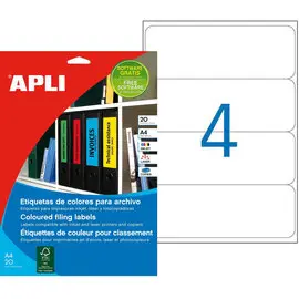 &Eacute;tiquettes jaunes pour classeur 190,0 x 61,0 mm 20 feuilles photo du produit