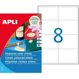&Eacute;tiquettes cr&egrave;me permanentes 97,0 x 67,7 20 feuilles photo du produit