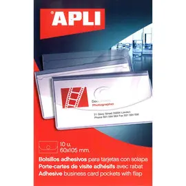 Pochettes autocollantes pour cartes de visite avec rabat 10 u. photo du produit