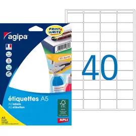 Etiquettes blanches multi usage 19x32 mm 16 feuilles photo du produit