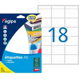 Etiquettes blanches multi usage 32x40 mm 16 feuilles photo du produit