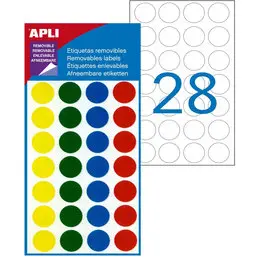 Pochette 112 pastilles enlevables couleurs assorties photo du produit