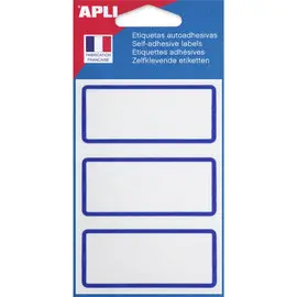 Etiquettes transparentes cadre bleu 34x75 mm 12 u. photo du produit