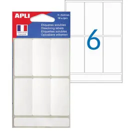 Etiquettes solubles 25x50 mm 18 u. photo du produit