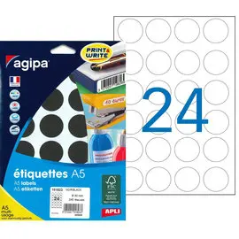 Pastilles noire multi usage Ø 30 mm 10 feuilles photo du produit