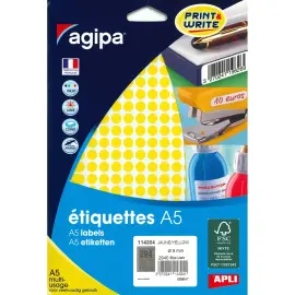 Pastilles jaune multi-usage &Oslash; 8 mm 10 feuilles photo du produit