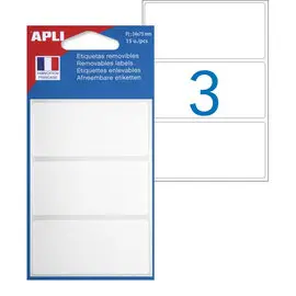 Pochette de 15 étiquettes blanches enlevables photo du produit