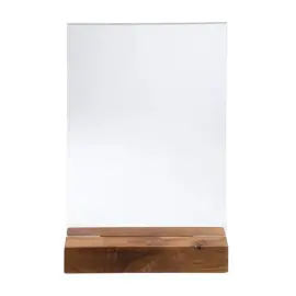 Porte-visuel a. socle en bois A5vertical photo du produit