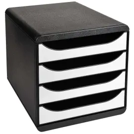 Caisson individuel - 4 tiroirs - Noir et blanc - EXACOMPTA photo du produit