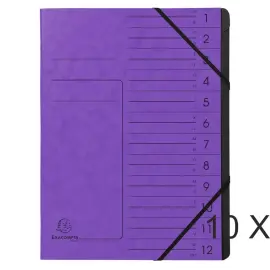 Trieur - 12 compartiments - Violet - EXACOMPTA photo du produit