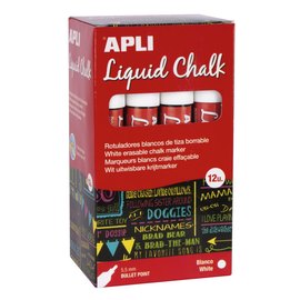 Craie liq effacable blanc 5,5mm 12u. photo du produit