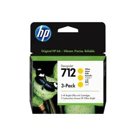 HP 712 3-Pack 29-ml Yellow DesignJet Ink photo du produit