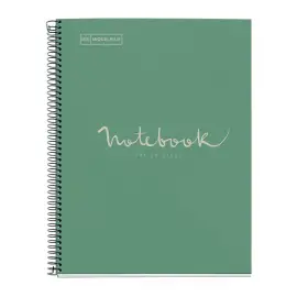 Notebook Eco Emotions Recycl&eacute; A4 Quadri. 5x5mm 80feuil. Menthe photo du produit