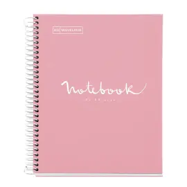 Notebook Emotions Rigide A5 Quadri. 5x5mm 80feuil. Rose photo du produit