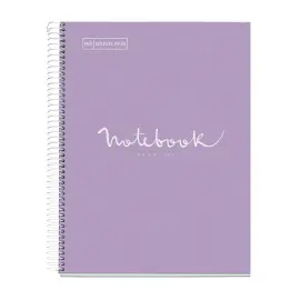 Notebook Emotions Rigide A4 Lign&eacute; 7mm 120feuil. 5coul. Lavande photo du produit