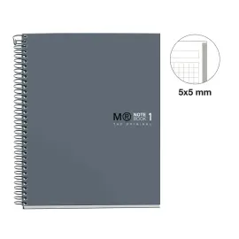 Notebook The Original Rigide A5 Quadri. 5x5mm 80feuil. Grafit photo du produit