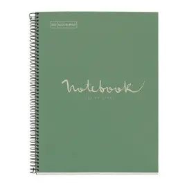 Notebook Eco Emotions Recycl&eacute; A4 Lign&eacute; 7mm 80feuil. Menthe photo du produit