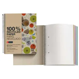 Notebook Eco Design Recycl&eacute; A5 Quadri. 5x5mm 120feuil. 4coul. Birds photo du produit