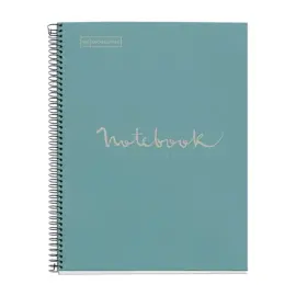 Notebook Eco Emotions Recycl&eacute; A4 Quadri. 5x5mm 80feuil. Bleu photo du produit