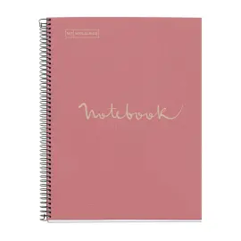 Notebook Eco Emotions Recycl&eacute; A4 Quadri. 5x5mm 80feuil. Rose photo du produit