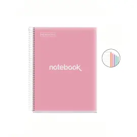 Notebook Emotions Souple A5 Lign&eacute; 7mm 120feuil. 5coul. Rose photo du produit