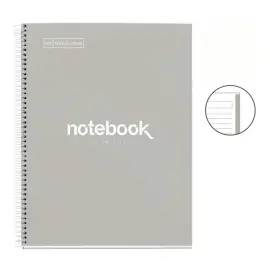 Notebook Emotions Rigide A4 Lign&eacute; 7mm 80feuil. Gris photo du produit