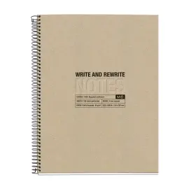 Notebook Eco Design Recycl&eacute; A4 Quadri. 5x5mm 120feuil. 4coul. Kraft photo du produit