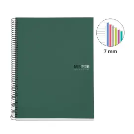 Notebook The Original Souple A5 Lign&eacute; 7mm 150feuil. 6coul. Kaki photo du produit