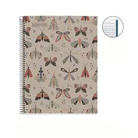 Notebook Eco Design Recycl&eacute; A5 Quadri. 5x5mm 80feuil. Butterfly photo du produit