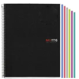 Notebook The Original Souple A4 Quadri. 5x5mm 150feuil. 6coul. Noir photo du produit
