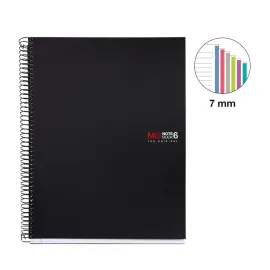 Notebook The Original Souple A4 Lign&eacute; 7mm 150feuil. 6coul. Noir photo du produit
