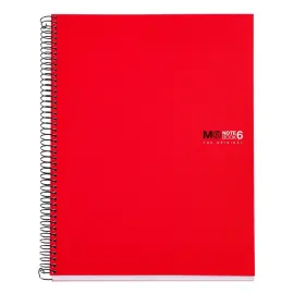 Notebook The Original Souple A4 Quadri. 5x5mm 150feuil. 6coul. Rouge photo du produit