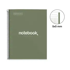 Notebook Emotions Rigide A4 Quadri. 5x5mm 80feuil. Vert photo du produit