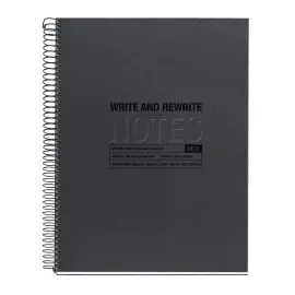 Notebook Eco Design Recycl&eacute; A5 Quadri. 5x5mm 120feuil. 4coul. Noir photo du produit