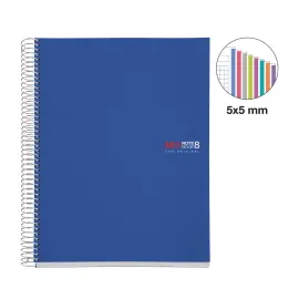 Notebook The Original Souple A4 Quadri. 5x5mm 200feuil. 8coul. Bleu photo du produit