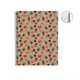 Notebook Eco Design Recycl&eacute; A4 Quadri. 5x5mm 80feuil. Confetti photo du produit
